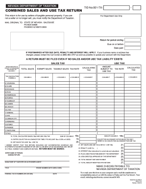 Nv Blank Combined Sales And Use Tax Forms Fill Out And Sign Printable Pdf Template Signnow