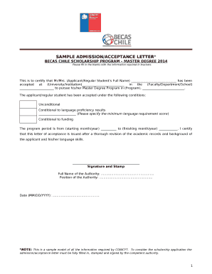 College Admission Letter Sample PDF  Form