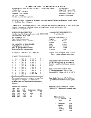 School Profile Sample PDF  Form