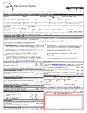 Form 4317 Missouri Department of Revenue MO Gov