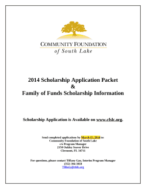 Scholarship Application Packet  Form