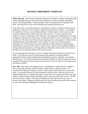 Housing Assessment Template  Form