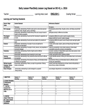 Daily Lesson Log Template Excel  Form