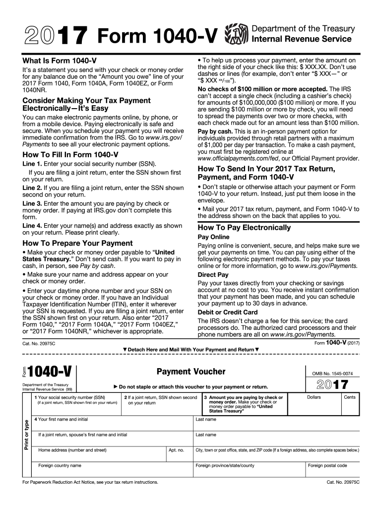  Irs 1040 Es Payment Voucher  Form 2017