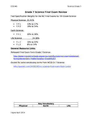 Grade 7 Science Test with Answers PDF  Form