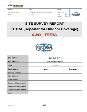 Site Survey Report  Form