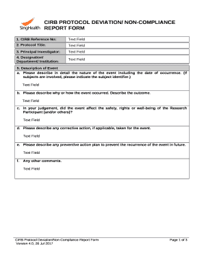 Deviation Report Template  Form