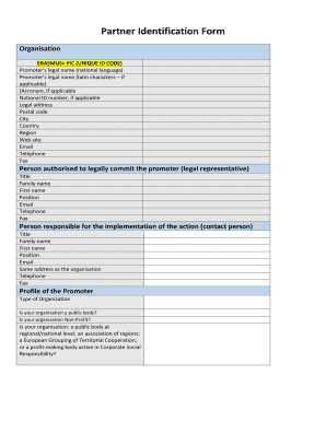 Partner Identification Form Template