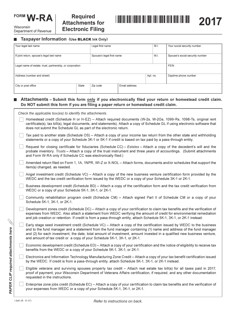  Wisconsin Wra  Form 2017