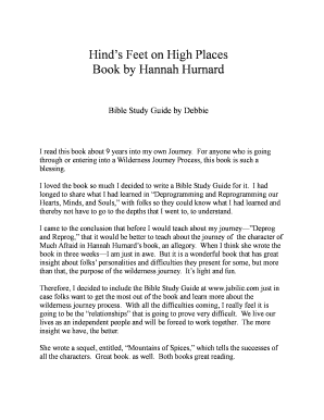 Hinds&#039; Feet on High Places Study Guide PDF  Form