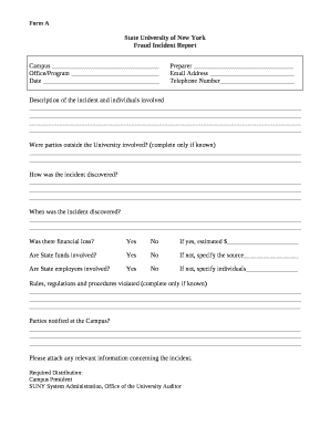 Fraud Report Template  Form
