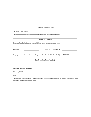 Letter of Intent to Hire Equipment  Form