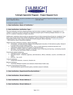 Fulbright Specialist Program Project Request Form