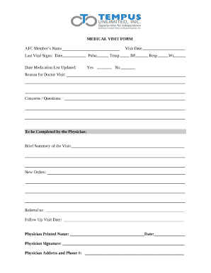 Medical Visit Form