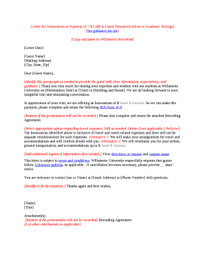 Honorarium Letter  Form