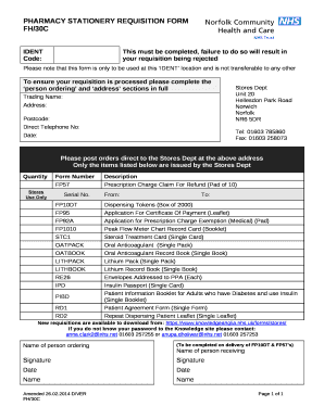 Pharmacy Requisition Form Template