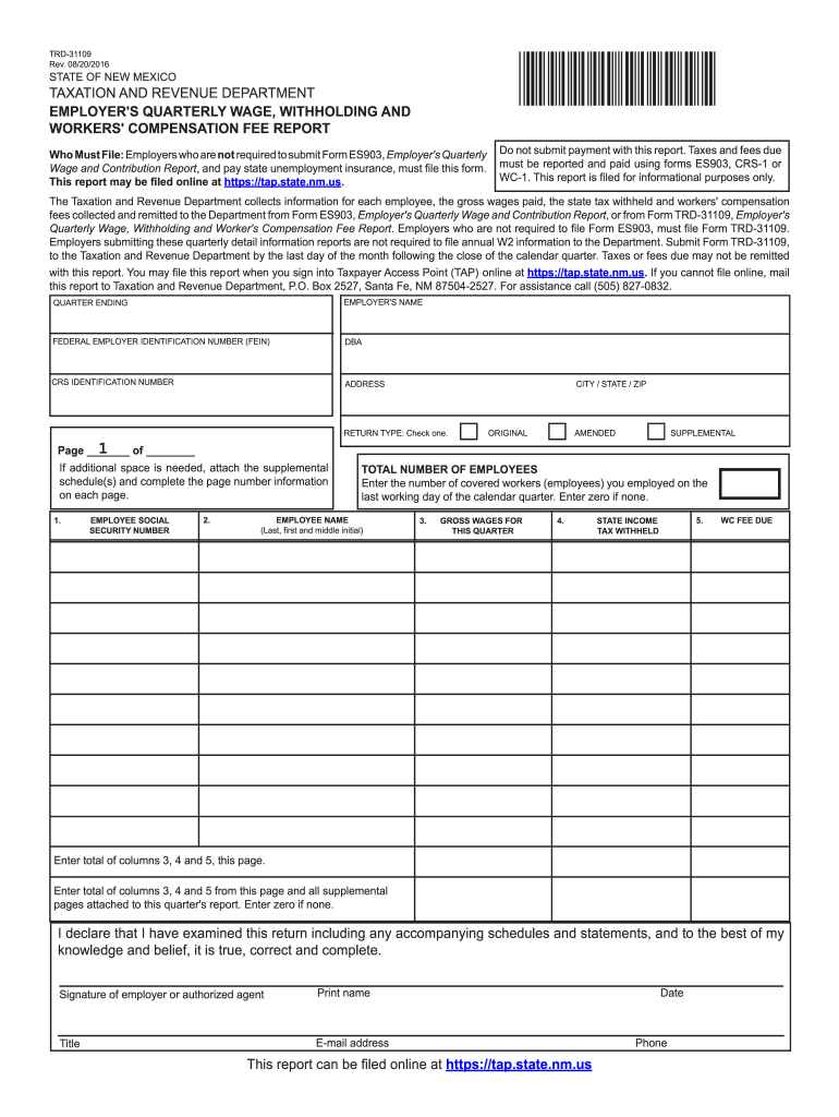 Get and Sign Trd 31109 2016-2022 Form