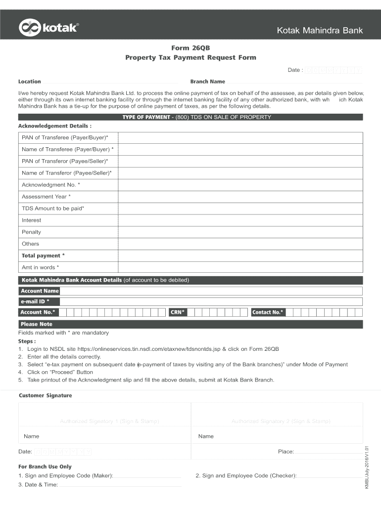 Form 26qb Property Payment