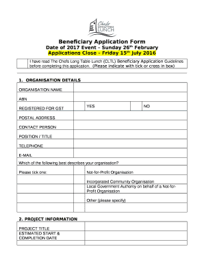 Beneficiary Registration Form