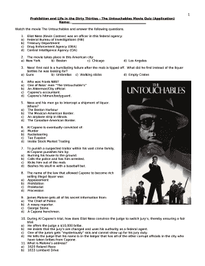 The Untouchables Movie Guide Answers  Form