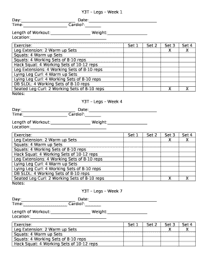 Y3t Workout Plan PDF  Form