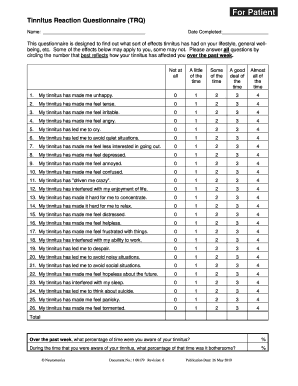 Tinnitus Questionnaire  Form