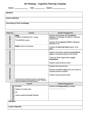 Dii Lesson Plan Template  Form