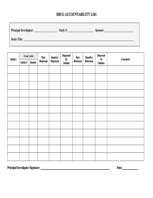 Accountability Log Template  Form