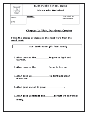 Islamic Edu Worksheet  Form