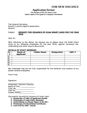 Kcaa Smart Card Undertaking  Form