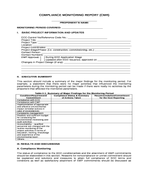 Compliance Monitoring Report Template  Form