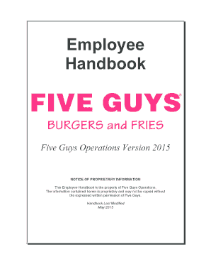 Five Guys Handbook  Form