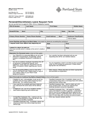 PersonalDiscretionary Leave Request Form