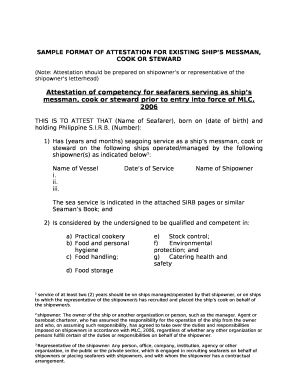 Attestation Letter Marina  Form