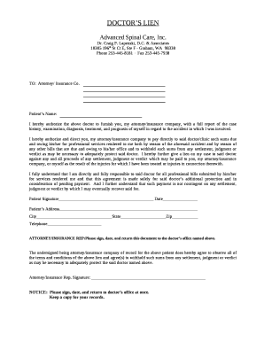 DOCTORS LIEN  Form