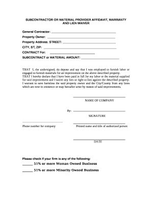 Affidavit of Warranty Lto  Form
