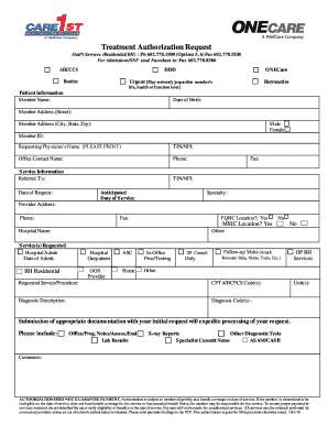  Care1st Az Preauthoriztion Form for Pump 2018-2024