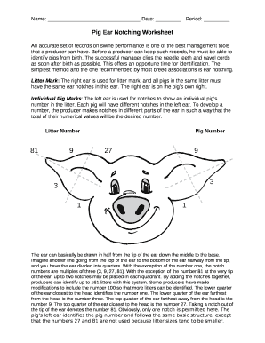 Pig Ear Notching Worksheet  Form