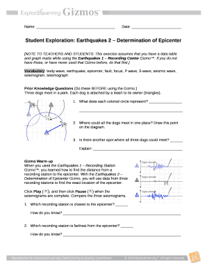 Earthquakes 2 Gizmo Answer Key PDF  Form