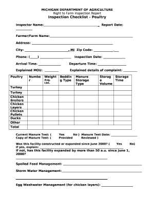 Farmers Checklist  Form