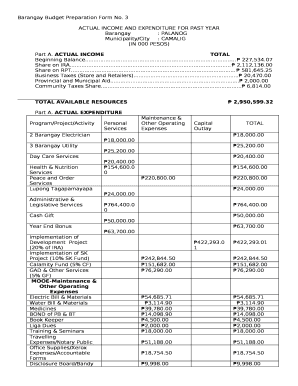 Barangay Budget Preparation Forms