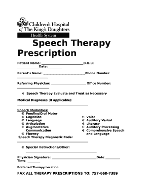 Prescription Therapy  Form