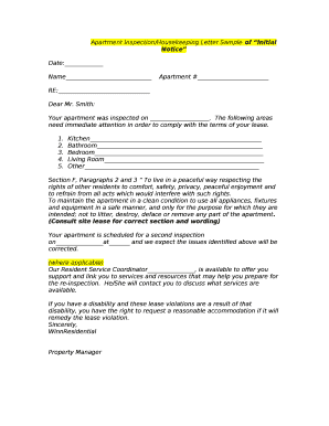 Inspection Notice Template  Form