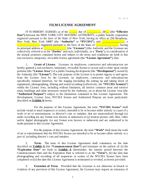 Film License Agreement Template  Form