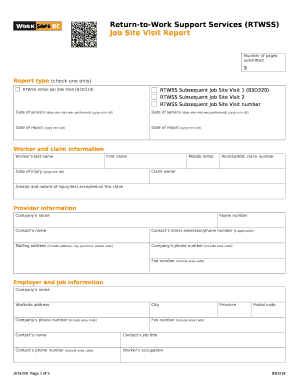 Job Site Visit Report Template  Form