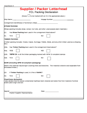 Consignment Identifier or Numerical Link  Form