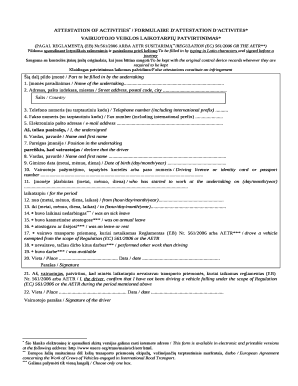 Attestation of Activities Formulaire D&#039;attestation D&#039;activit