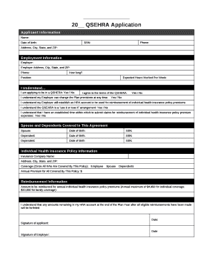 Qsehra Plan Document Template  Form