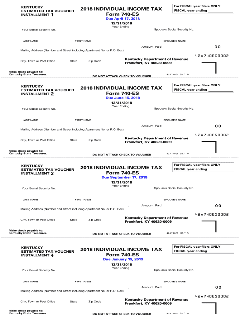  Form 740 Es 2018