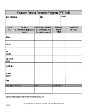 Ppe Inspection Checklist Template Excel  Form
